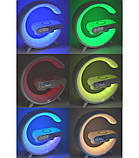 Настільна лампа-нічник Led Wireless Charging Speaker Google G11 (8527) 15W бездротова з колонкою, радіо, будильником та, фото 10