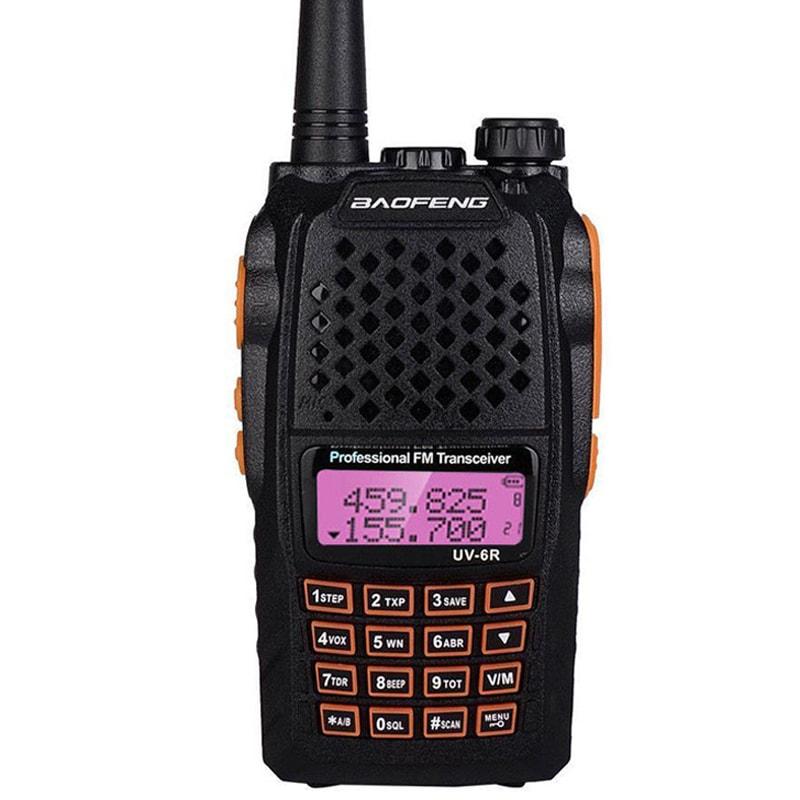 Рація Baofeng UV-6R (5W, VHF/UHF, 136-174, 400-470 MHz, до 16 км, 128 каналів, АКБ), чорна