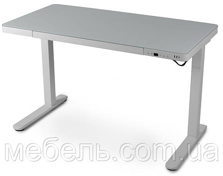 Регульований стіл Barsky StandUp white glass 1200*600 BST-12, фото 1