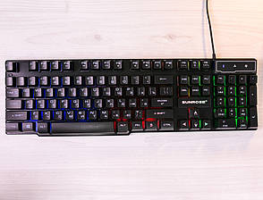Клавіатура з підсвіткою VR PRO GAME RGB KEYBOARD DCS-1028 EN/RU, фото 1