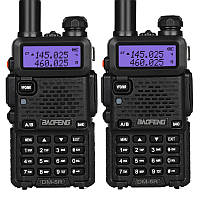 Рація Baofeng DM-5R Forest (5W, VHF,UHF, 136-174, 400-480MHz, до 16 км, 512 канал., АКБ), 2 шт., чорна