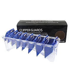 Набір синіх преміум-насадок із підставкою для машинок Wahl, 8 шт (04900-8-Stand-Blue)