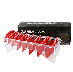 Набір червоних преміум-насадок із підставкою для машинок Wahl, 8 шт (04900-8-Stand-Red)