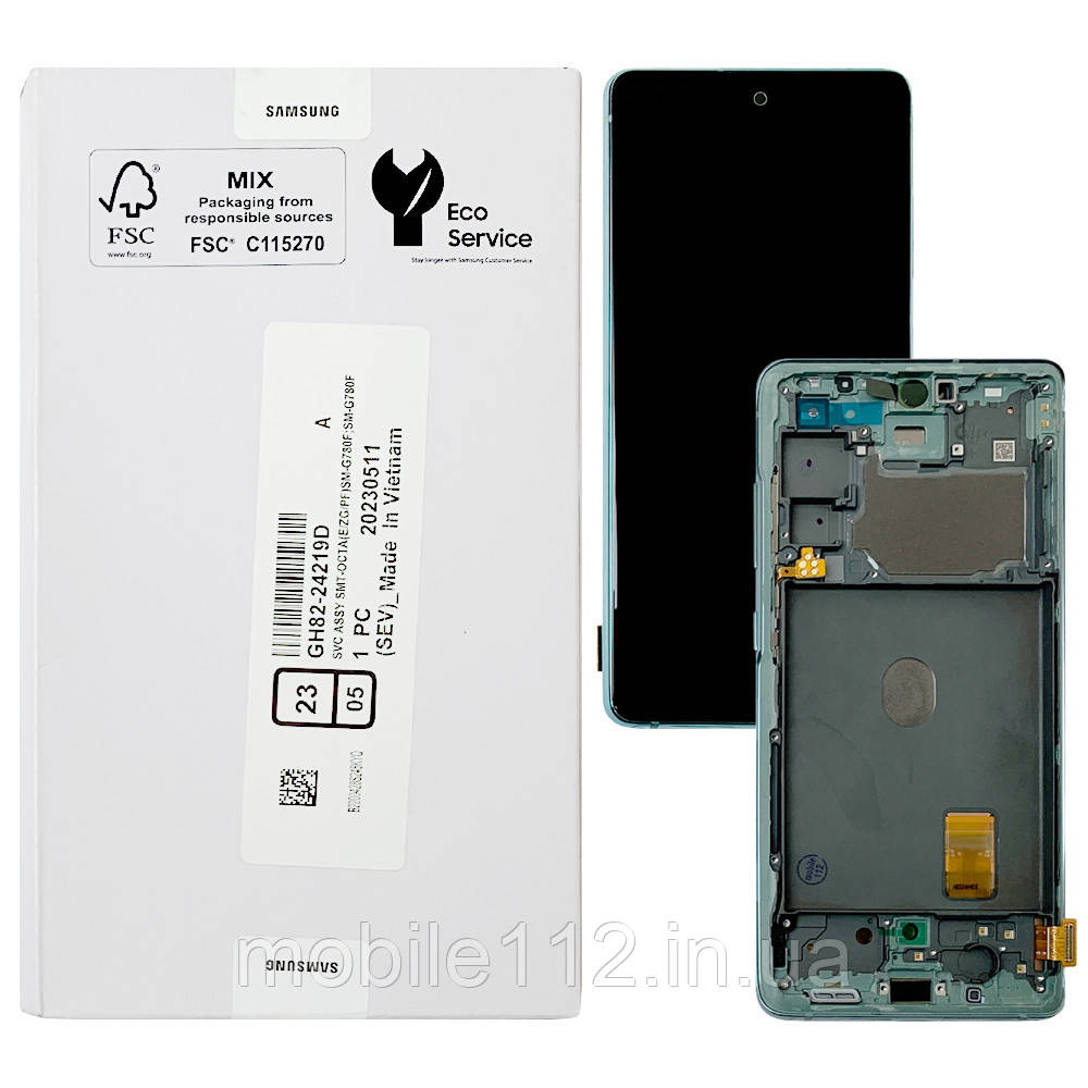 Екран (дисплей) Samsung Galaxy S20 FE G780F G781B з тачскріном оригінал 100% у зеленій рамці