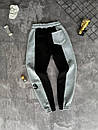Спортивні штани чоловічі чорно-сірі зимові на флісі фірмові Jordan (Джордан), фото 4