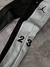 Спортивні штани чоловічі чорно-сірі зимові на флісі фірмові Jordan (Джордан), фото 3