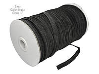 Резинка для одежды класс "D" (0.8mm/100m) черная, тесьма эластичная полиэстер