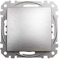 Вимикач одноклавішний матовий алюміній Sedna