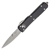 Ніж автоматичний Microtech Ultratech Bayonet Stonewash (довжина: 213 мм, лезо: 86 мм), чорний