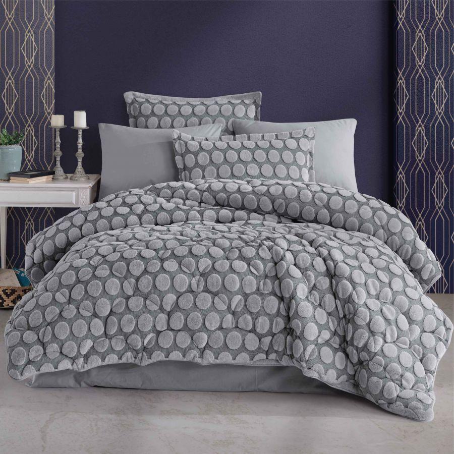 Комплект постільної білизни з ковдрою Clasy Wellsoft полуторний Perle Gri, фото 1