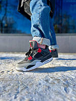 Кроссовки Nike Jordan 4 Retro 'Infrared' Grey Red Black White