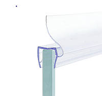 Ущільнювач для скляних дверей душової кабіни (ФС02) завдовжки 2 м. вії з боку