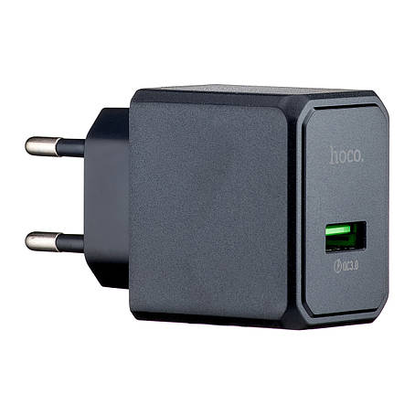 МЗП Hoco CS12A Ocean single port QC3.0 charger (EU) Black, фото 1