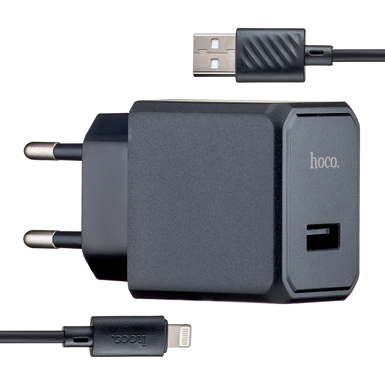 МЗП Hoco CS11A Ocean single port charger set (iP) (EU) Black