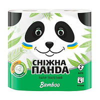 Туалетная бумага "Снежная Панда" Bamboo, 2 слоя, белая, 4 шт