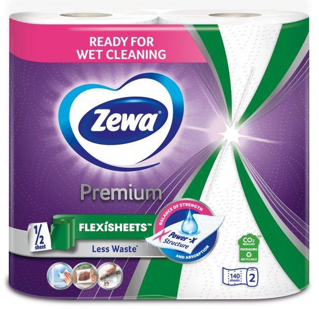 Рушники паперові Zewa Premium Flexisheets Halfsheet, білі, 2 шт
