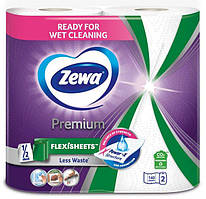 Рушники паперові Zewa Premium Flexisheets Halfsheet, білі, 2 шт
