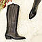 Чоботи-казаки жіночі шкіряні вільного взування. Колір чорний, фото 9