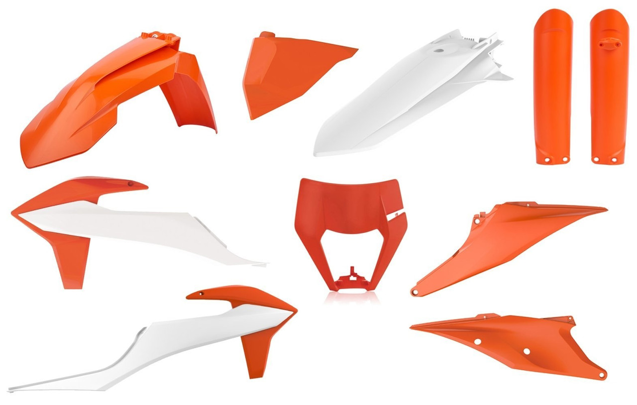 Мотопластик Polisport Enduro kit - KTM (20-) помаранчевий/білий, KTM