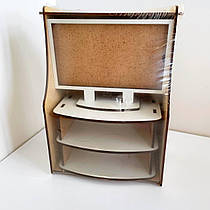 Телевізор для лялькового будиночка, 19 см х 14 см х 6 см, вік від 3 років, матеріал МДФ, колір білий