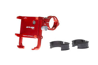 Тримач гаджета GUB PRO-3 на кермо алюмінієвий для PowerBank/телефонів у чохлах, червоний