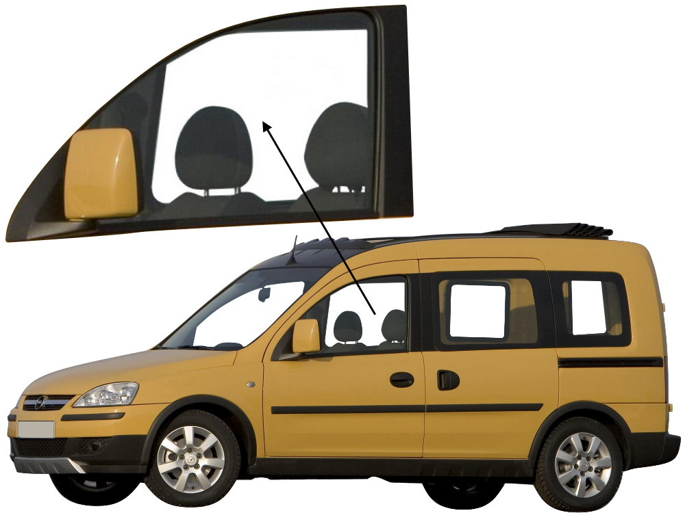 Бічне скло Opel Combo C 2001-2011 передніх дверей ліве