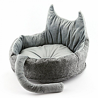 Комфортный лежак для котов Спальное место для кота с подушкой Корзинка Лежак для котят Кошачий лежак