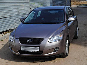 Вії на фари КІА Cид (2 шт. під фарбування) Накладки на фари для Kia Ceed 2006-2012 "Широчні" вагон