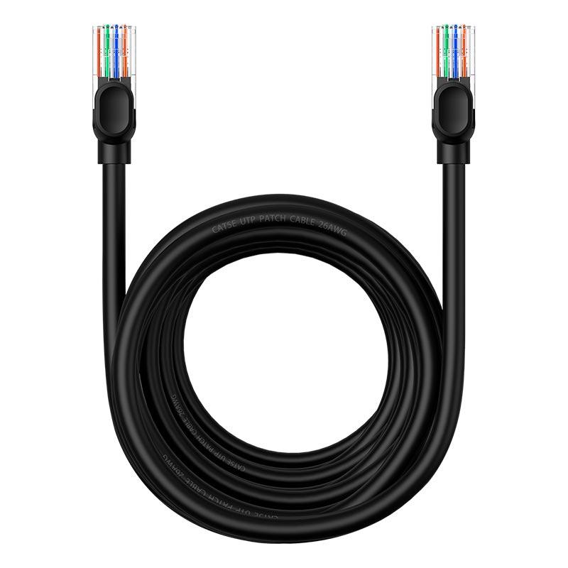 Патч-корд Baseus CAT5 B00133206111-06 RJ45 8 м, чорний, фото 1