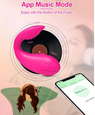 Bluetooth вібратор Dildo 2 активні сторони APP Bluetooth Control Music Mode 9 режимів, фото 4