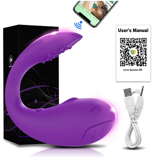 Bluetooth вібратор Dildo 2 активні сторони APP Bluetooth Control Music Mode 9 режимів, фото 2