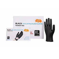 Перчатки hybrid Black (нитрил винил) нестерильные неопудренные размера XL 100шт