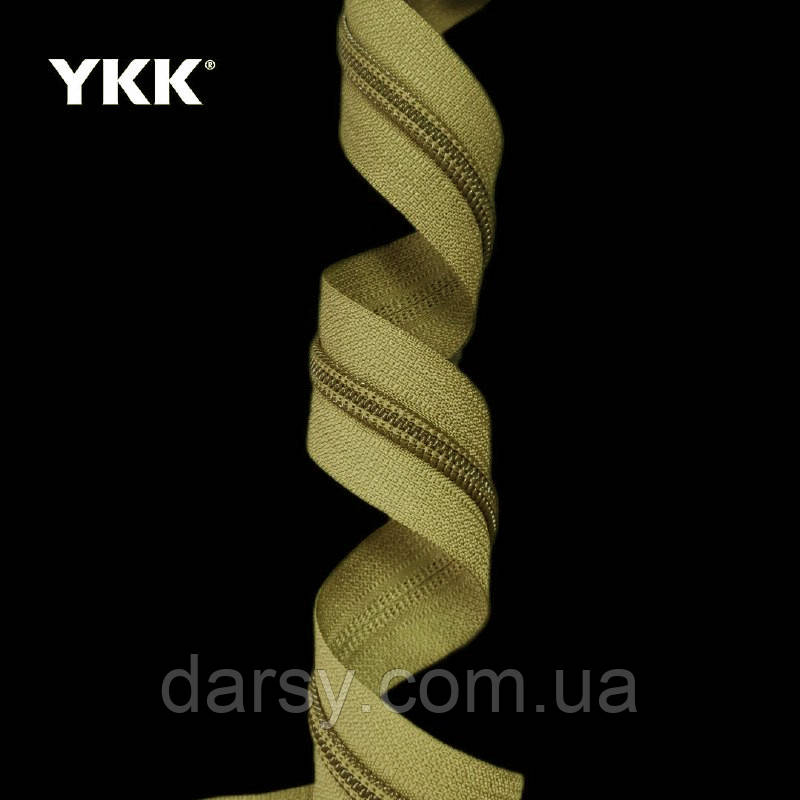 Спіральна блискавка ykk 8 рулонна на відріз без бігунка колір койот 367, фото 1