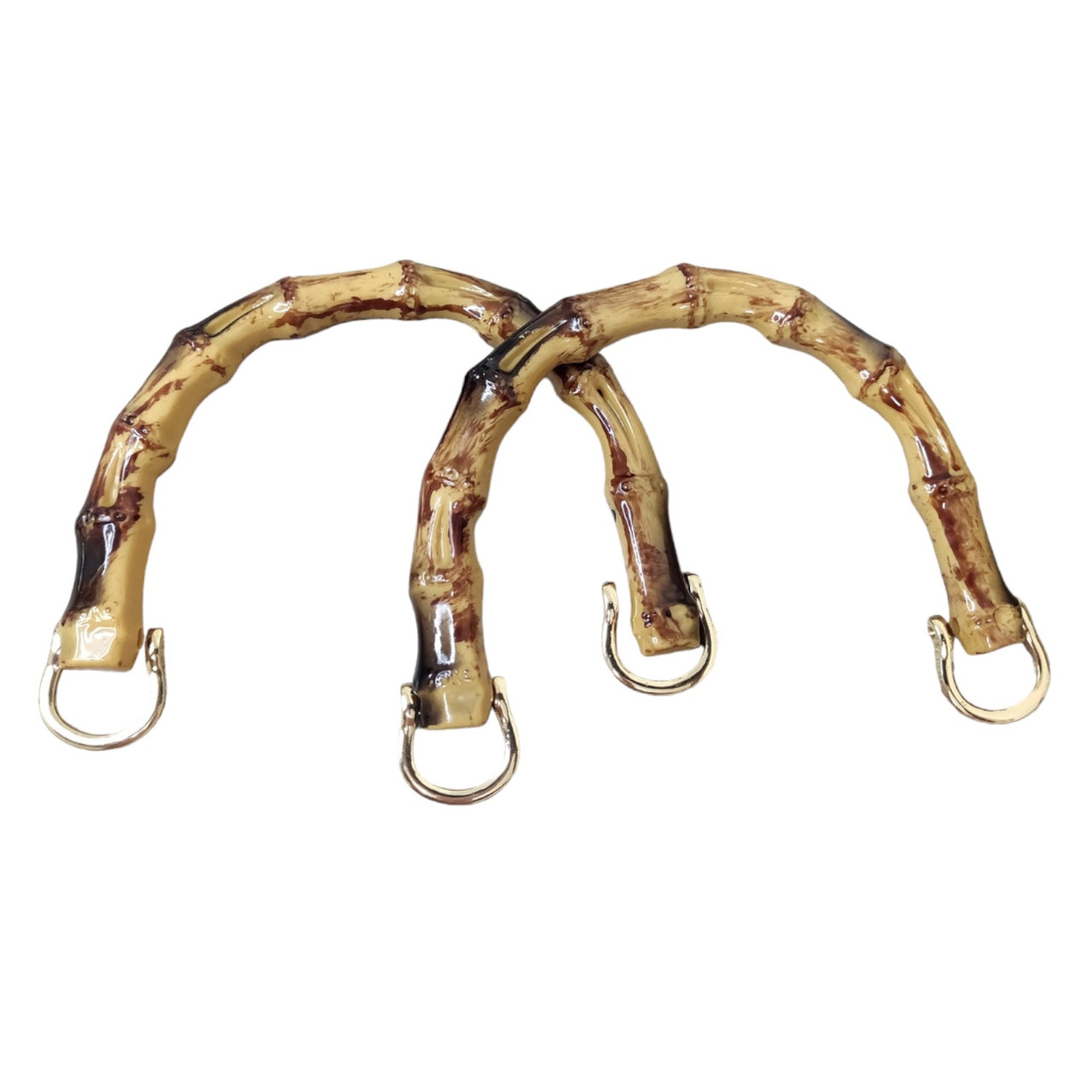 Ручки для сумки акрилові під бамбук пари 155*110 мм з тримачами, фото 1