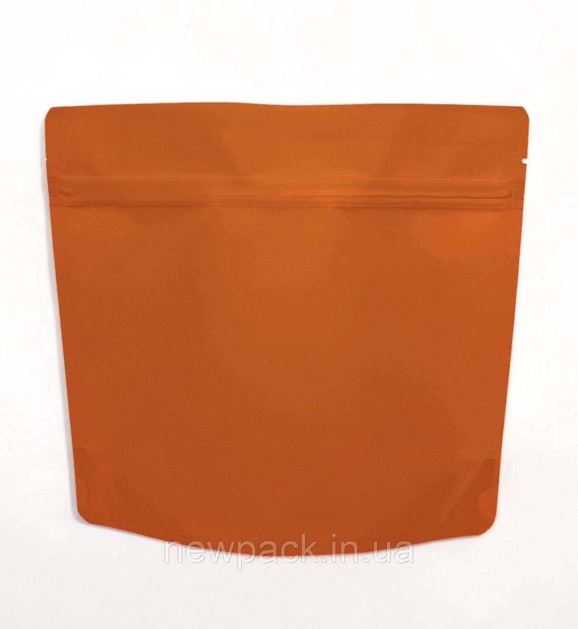 Пакет Дой-пак 200х190 помаранчевий з покриттям soft touch effect