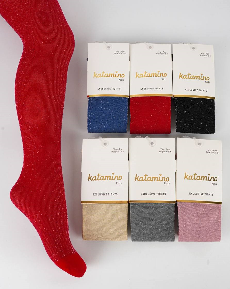 Колготки капронові з люрексом 1-2 роки TM Katamino (6 шт/уп)