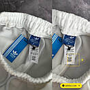 Штани спортивні чоловічі білі зимові теплі на флісах брендові з логотипом Adidas (Адідас), фото 5