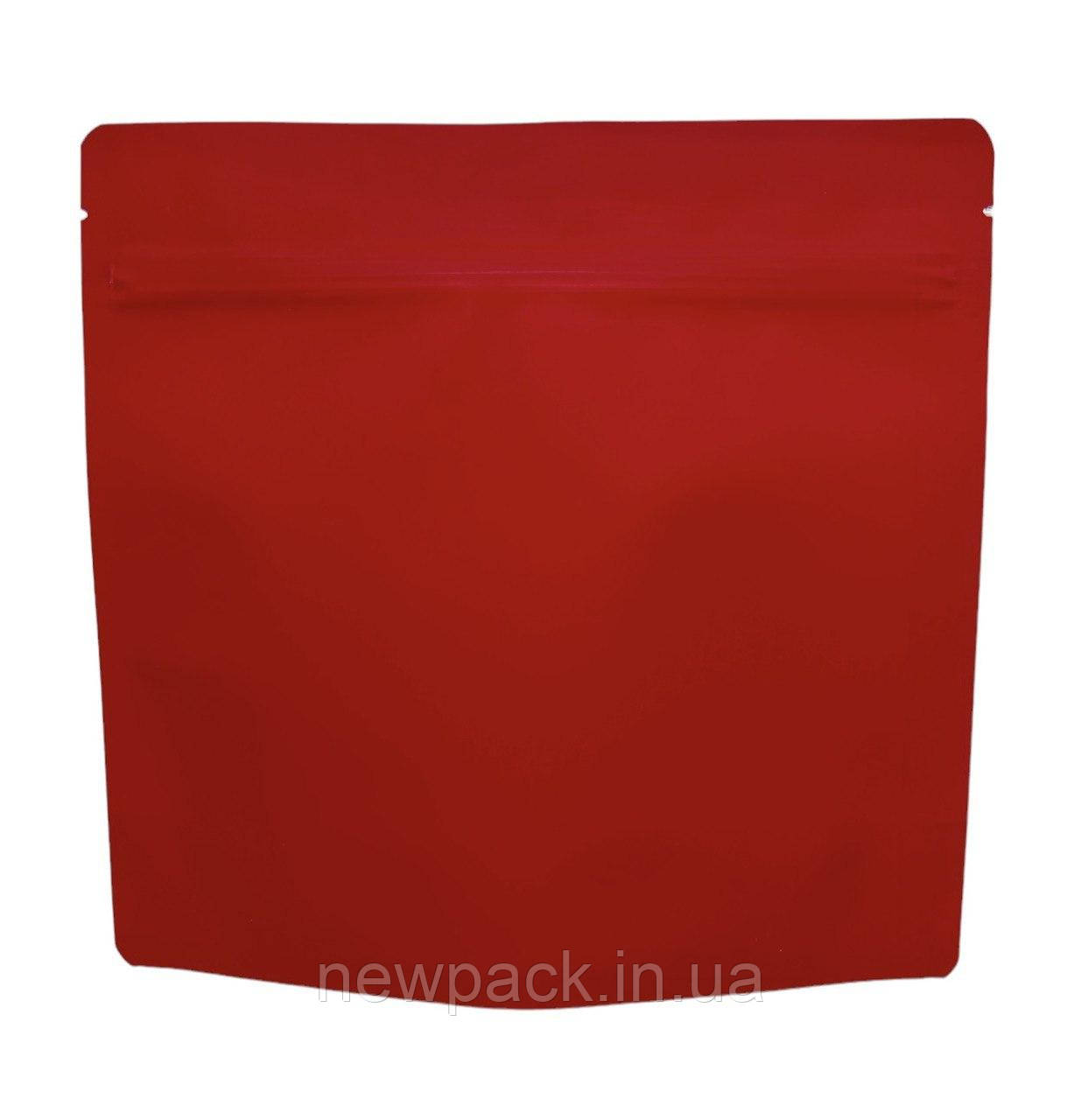 Пакет Дой-пак 200х190 червоний з покриттям soft touch effect