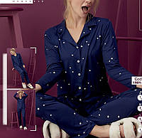 Женский костюм для дома, Стильная пижама рубашка и брюки, Легкая пижама для женщин Elitol Fellix