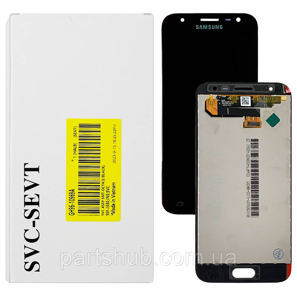 Дисплей (екран) Samsung Galaxy J3 2017 J330F з тачскріном (чорний оригінал OEM SP), фото 1