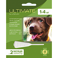 Капли от блох, клещей, вшей, власоедов для собак UNICUM Ultimate 1-4кг 0,6мл