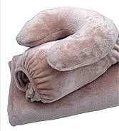 Плюшева підголовник-подушка "Підкова" світло-бежева для косметологічної кушетки та масажного столу, фото 6