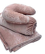 Плюшева підголовник-подушка "Підкова" світло-бежева для косметологічної кушетки та масажного столу, фото 5