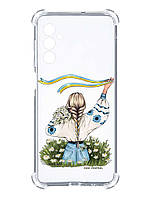 Чехол с утолщёнными углами на Samsung Galaxy A05s (A057) :: Девушка с лентой (принт 17)
