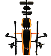 Лавка для жиму WCG 0055, Набір STRONG штанга + гантелі 128 кг, фото 5