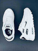 Мужские Кроссовки Nike Air Max 90 Белые Кожаные Кроссовки Найк Аир Макс 90