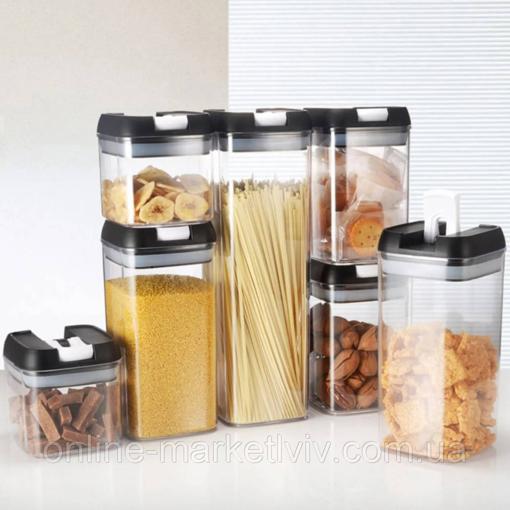 Контейнери для зберігання круп 7 шт FOOD Container / Набір банок для сипучих продуктів, фото 1