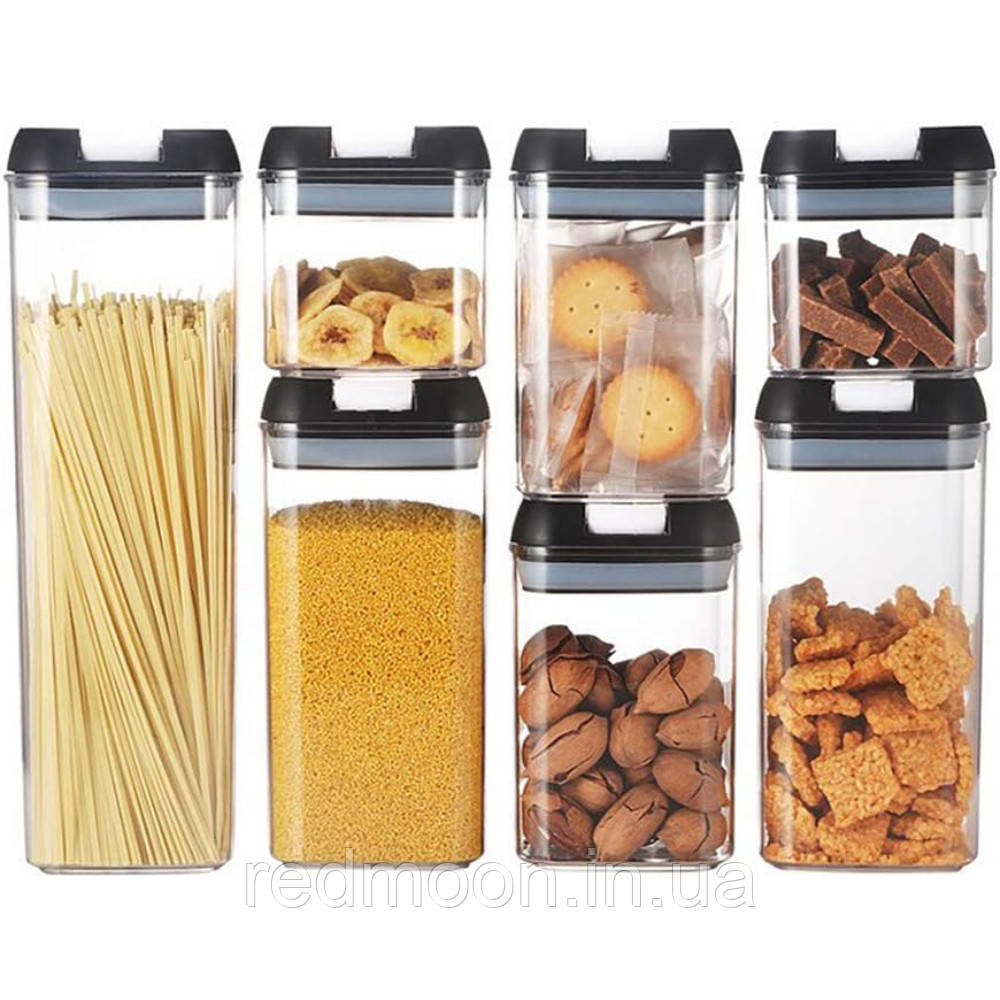 Набір контейнерів 7шт, FOOD Container / Органайзер для сипучих продуктів / Набір банок для продуктів