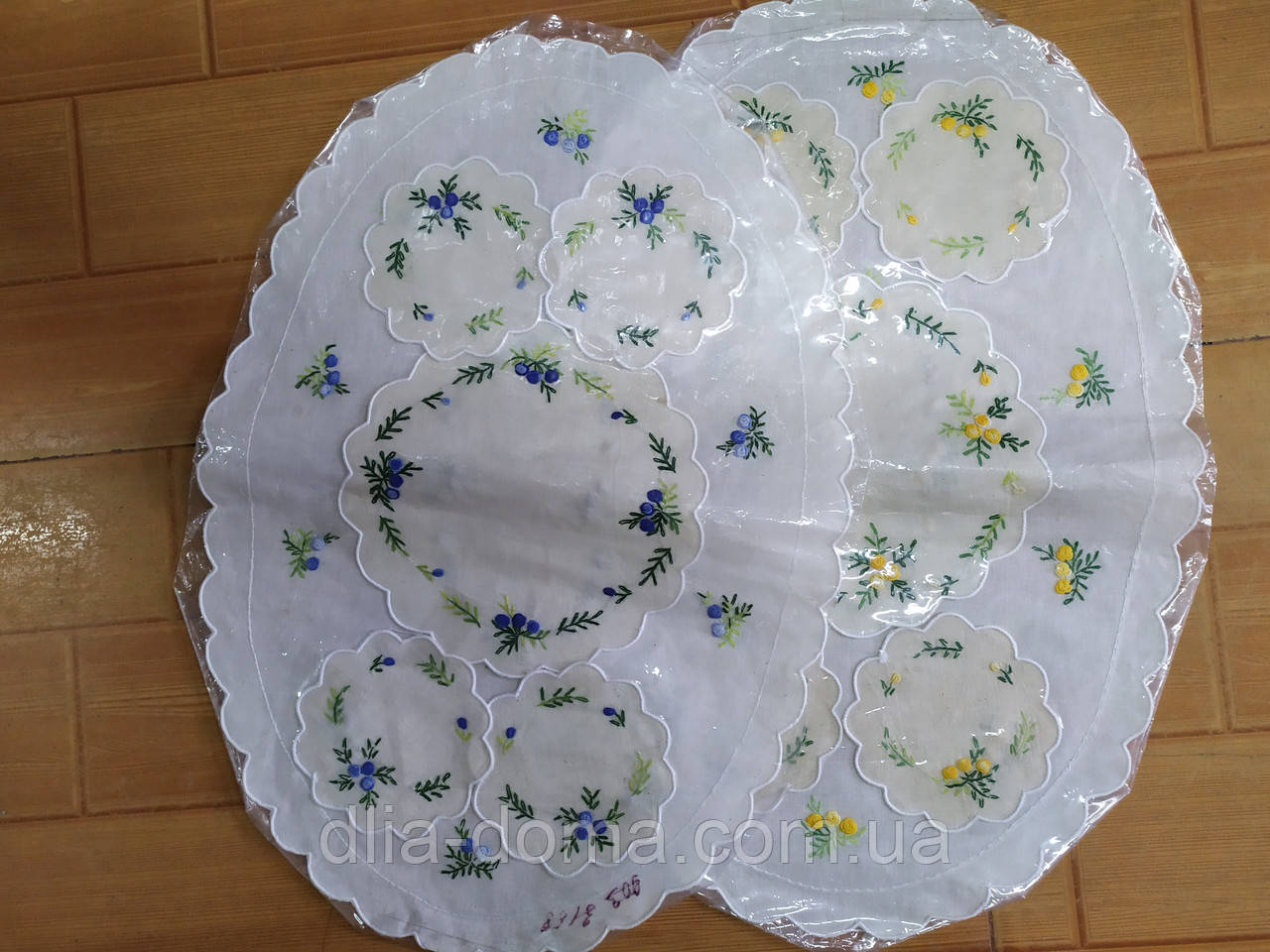 Набор  салфеток / 1 овальная 49*34 + 1 средняя О19см +4 маленькие О11см, фото 1