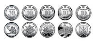 Полный набор оборотных монет НБУ Вооруженные Силы Украины ВСУ 5 штук по 10 гривен в капсулах